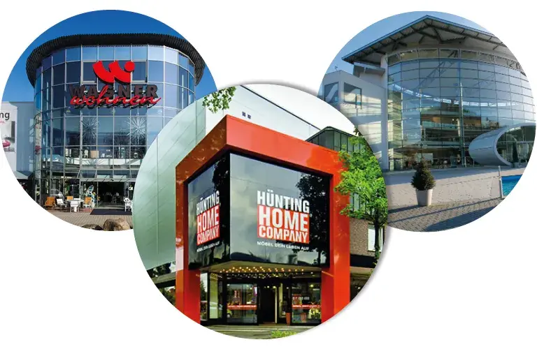 Eingänge zu Möbelhäusern